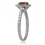 18K White Gold Ruby and Diamond Ring (EGL USA Certified) - Diamonds Sapphires Rubies Emeralds