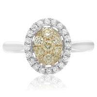 Stunningly Gorgeous 14K Yellow Diamond Ring Size 6.5 with White & Yellow Gold - Diamonds Sapphires Rubies Emeralds