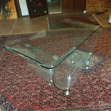 Modernist Scupltural Glass Signed Bar Cart