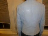 Ladies Light Blue Vince Camuto Size 2 Faux Leather Jacket