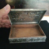 Antique Silvered Decorated Box Possibly for cigarettes