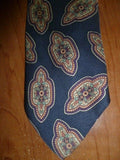 Very Rare 100% Silk Navy Paisley Polo by Ralph Lauren Tie Made in USA - Diamonds Sapphires Rubies Emeralds