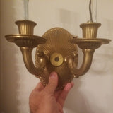 Pair of Antique Bronze Mid century Modern Sconces