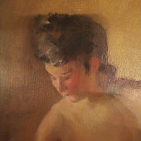 Antique Nude Painting Signed Renoir With Label