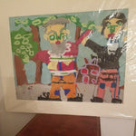 Vintage Primitive Folk Art Painting Signed