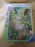 Ravensburger Super 100 Jungle Safari Hide & Seek Jungle Puzzle No. 107346 - Diamonds Sapphires Rubies Emeralds