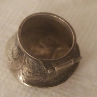 Antique Real Silver Perfume Bottle Cap