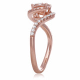 14K Rose Gold with 0.73 TCW Diamonds with Twisted Shank Size 6.5 - Diamonds Sapphires Rubies Emeralds
