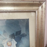 Floral Oil Painting Under Glass Signed