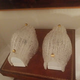 Mid Century Modern Style Deco Crystal Pair of Sconces