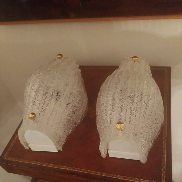 Mid Century Modern Style Deco Crystal Pair of Sconces