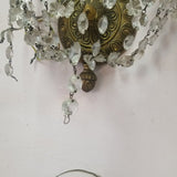 Pair Of Bronze And Crystal European  Sconces #9658