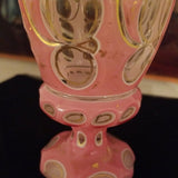 Antique Pink Moser Bohemian Glass Overlay Goblet