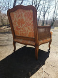 Vintage Regency Caned Fauteuil Designer Chair