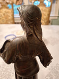 LaLouette Statue Possibly Bronze 12"x 4" Base 7 lbs 2 Ounces