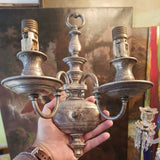 Pair Of Antique Silvered European Sconces