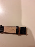 Tiamo GENUINE LEATHER 14 MM WATCH STRAP Black NEW Stainless Steel Buckle