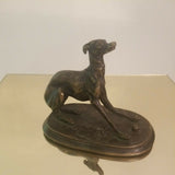 Antique Bronze Recumbent Dog PJ Mene Original