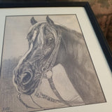 Antique Signed Horse Lithograph #91508