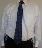 Paul Fredrick 80's Two Ply Pinpoint Oxford White Monogrammed PN French Cuffs - Diamonds Sapphires Rubies Emeralds