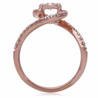 14K Rose Gold with 0.73 TCW Diamonds with Twisted Shank Size 6.5 - Diamonds Sapphires Rubies Emeralds