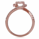 14K Rose Gold with 0.73 TCW Diamonds with Twisted Shank Size 6.5 - Diamonds Sapphires Rubies Emeralds