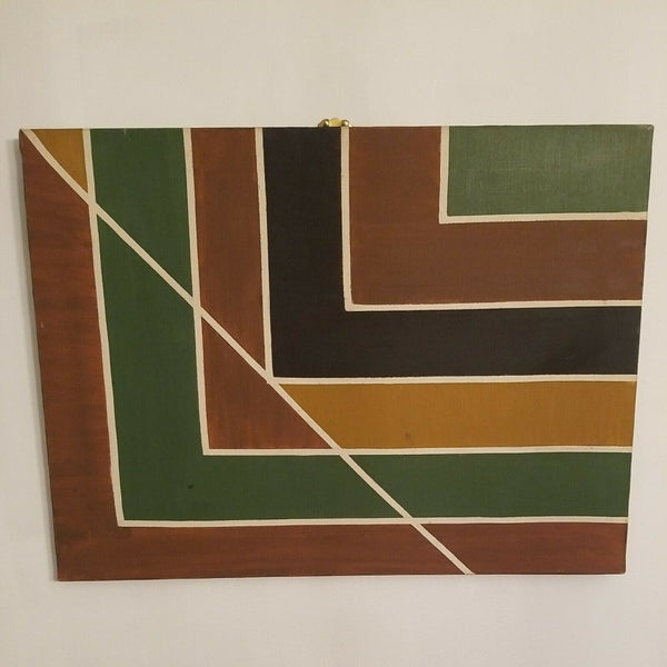 Mid Century Modern Abstract Frank Stella Style Painting