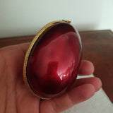 Vintage Enamel Egg Box Maroon
