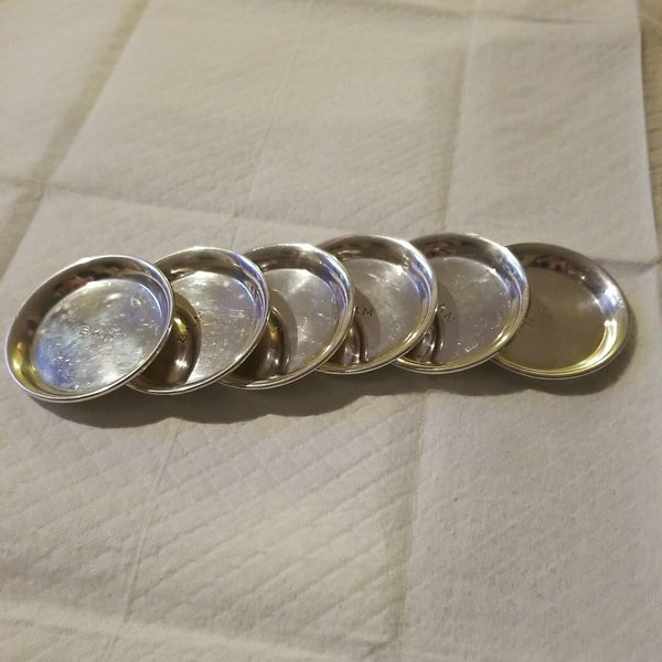 Set Of 6 Sterling Silver Cartier Small Plates