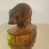 Antique American Amber Glass Pig Sculpture