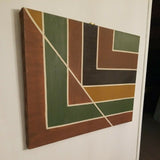 Mid Century Modern Abstract Frank Stella Style Painting