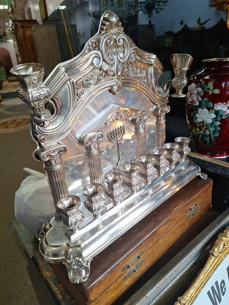 Sterling Silver Hazofrim Made In Israel Menorah 1.77 KG Signed