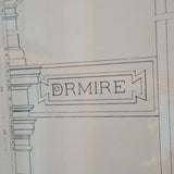 Vintage Mid Century Modern Architectural Etching Palazzo Bartolini #91008