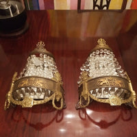 Pair Of Antique French Empire Crystal Sconces