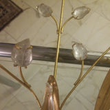 French Rock Crystal Gilt Pair Of Large Sconces