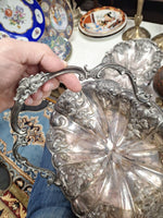 Vintage Pair Of Silver Plated Fruit Dishs With Handles Perfect Condition