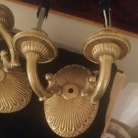 Pair of Antique Bronze Mid century Modern Sconces