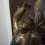 Vintage mid Century Modern Bronze Fat Lady
