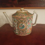 Antique Chinese Porcelain Tea Pot Rose Mandarin Canton