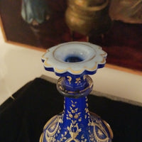 Antique Bohemian Glass Moser Overlay Vase