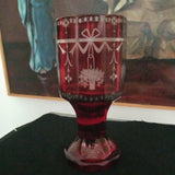 Antique Bohemian Moser Ruby Goblet