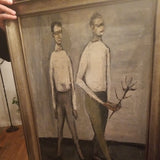 Mid Century Modern Museum Quality Painting 2 Acrobats