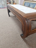 Japanese Marble and Wood Coffee Table 43" X 16" X 14"