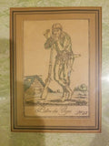 Framed Engraving by J.G. de Sainte Sauveur and Labrousse "Patre des Voges"