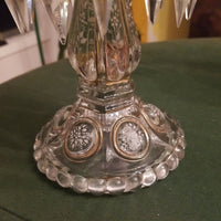 Antique Baccarat Crystal Enamel Candleabra Palace Pair #920008