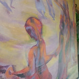 Vintage Mid Century Modern  Signed Judaica Painting