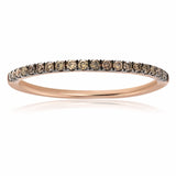 Gorgeous 14K Rose Gold with Choclatey Champagne Diamonds 0.15 Ct. Size 6.5 - Diamonds Sapphires Rubies Emeralds