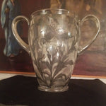 Antique Large Sterling silver Overlay Crystal Loving Cup #9408