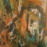 Colorful Mid century Modern Abstract painting Signed