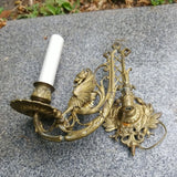 Antique Pair Of Gilt Bronze Gargoyle Sconces